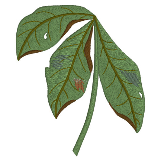 Botanical machine embroidery: hellebores, green leaves, red berries  