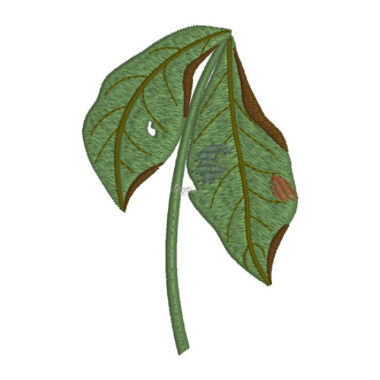 Botanical machine embroidery: hellebores, green leaves, red berries  