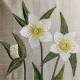 Botanical machine embroidery: hellebores, green leaves, red berries