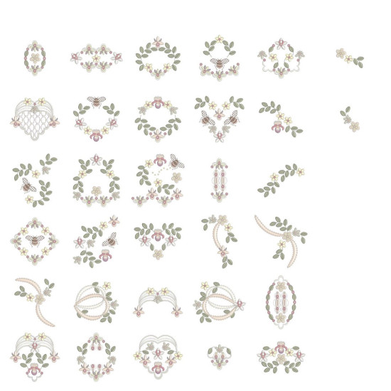 Beatrice Orchid floral embroidery designs
