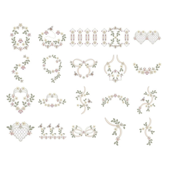 Beatrice Orchid floral embroidery designs