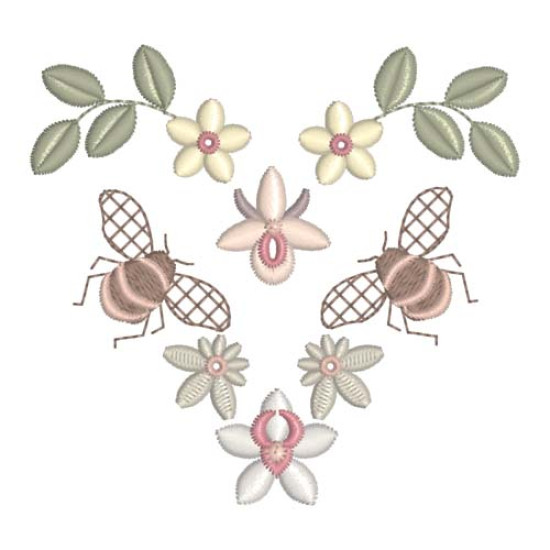 Beatrice Orchid floral embroidery designs