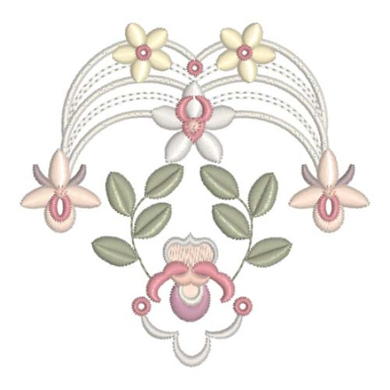 Beatrice Orchid floral embroidery designs