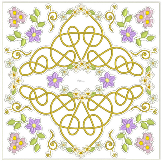 Celtic Grace machine embroidered quilt blocks