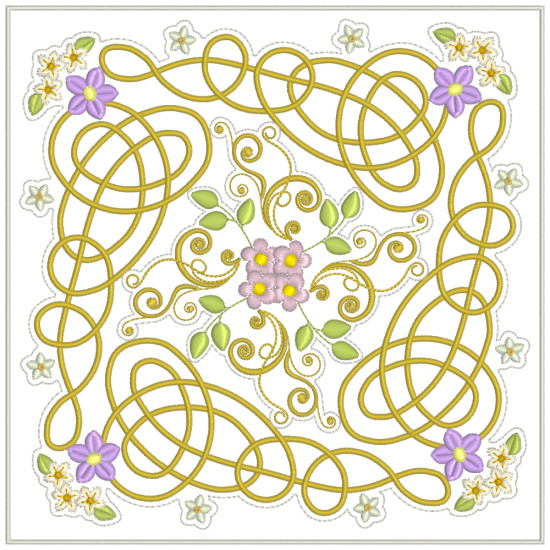 Celtic Grace machine embroidered quilt blocks