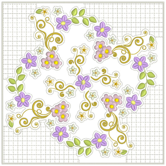 Celtic Grace machine embroidered quilt blocks