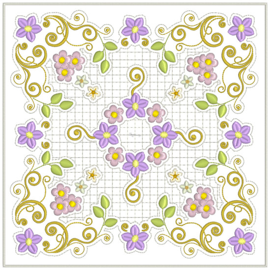 Celtic Grace machine embroidered quilt blocks