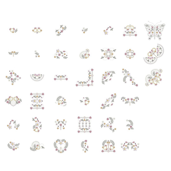 Chawton Gardens heirloom embroidery designs