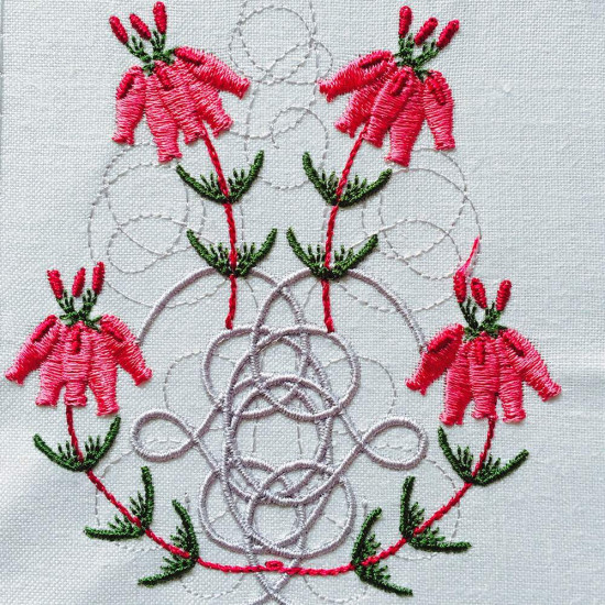 Celtic Heather machine embroidery