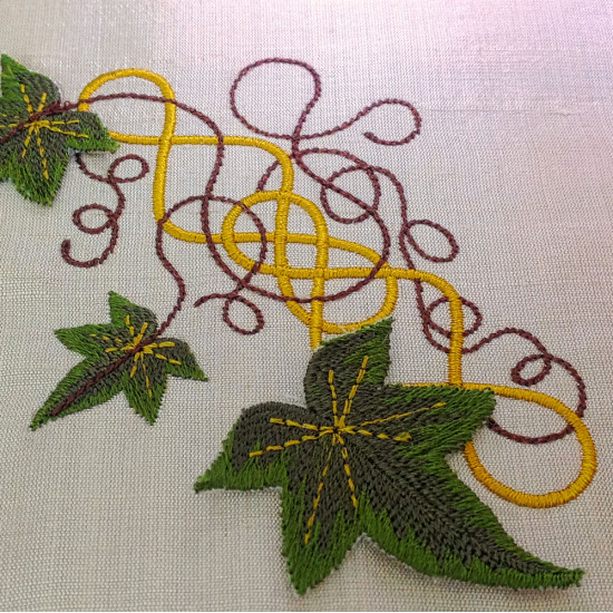 Celtic Ivy machine embroidery