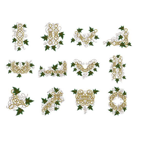 Celtic Ivy machine embroidery