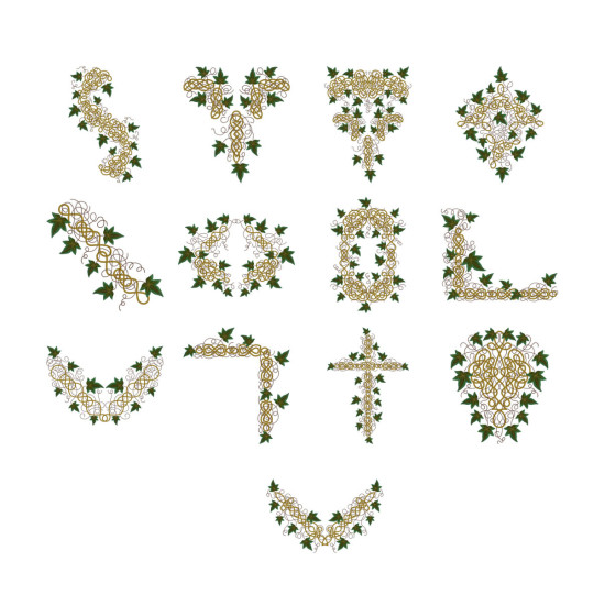 Celtic Ivy machine embroidery