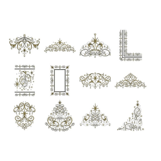 Elegant Christmas messages embroidery designs