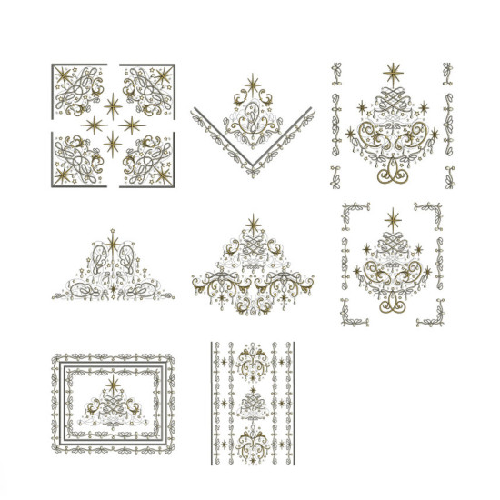 Elegant Christmas messages embroidery designs