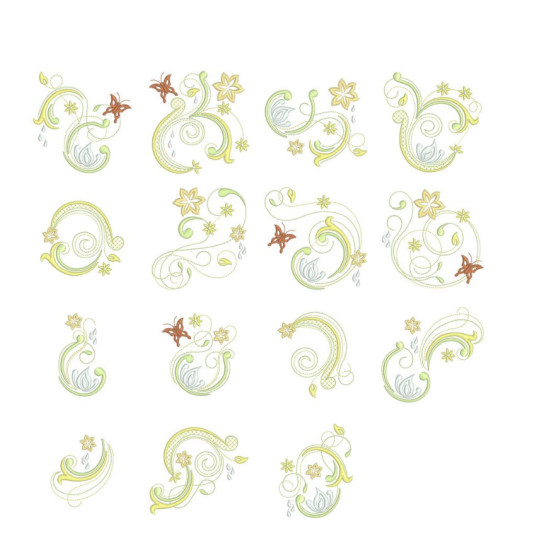 Fleur de Grunge machine embroidery designs