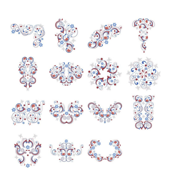Fleur de Grunge machine embroidery designs