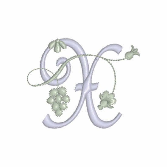 Fleurs Françaises Alphabet embroidery designs