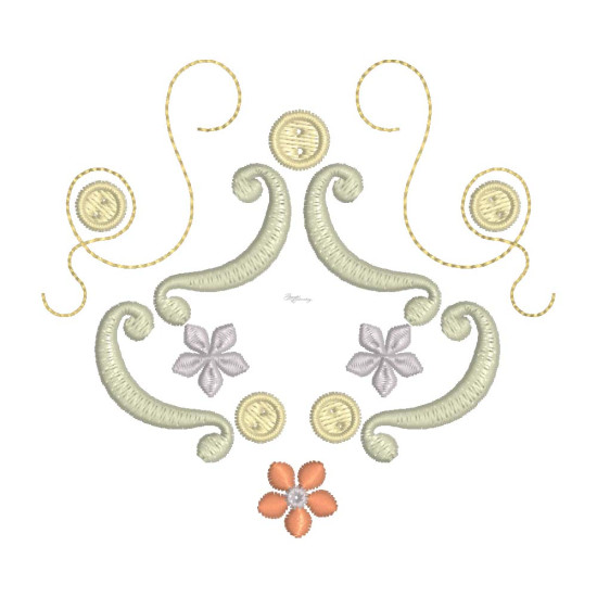 Gracieuse Bouton Broderie 1
