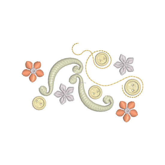 Gracieuse Bouton Broderie 1