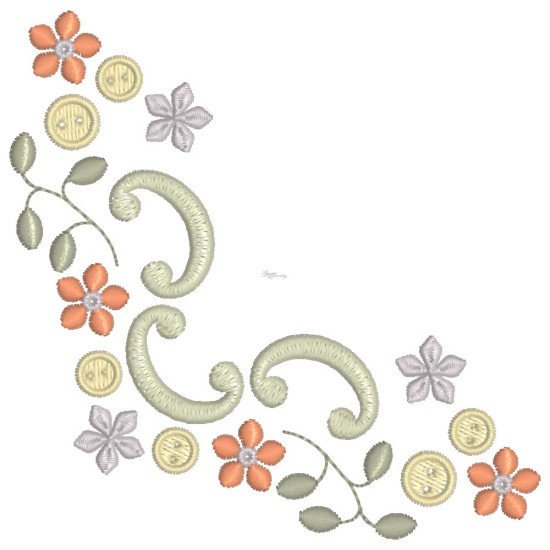 Gracieuse Bouton Broderie 1