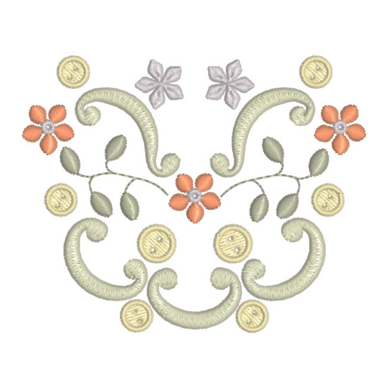 Gracieuse Bouton Broderie 1