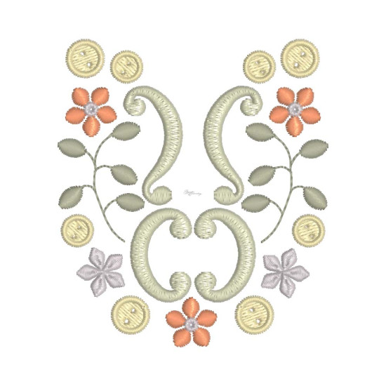 Gracieuse Bouton Broderie 1