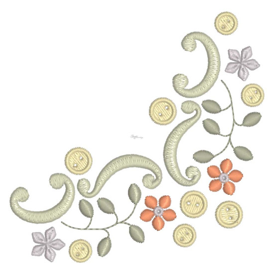 Gracieuse Bouton Broderie 1