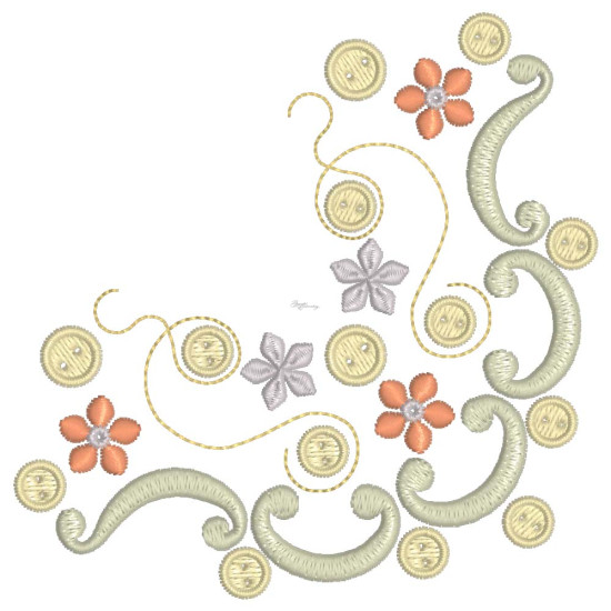 Gracieuse Bouton Broderie 1