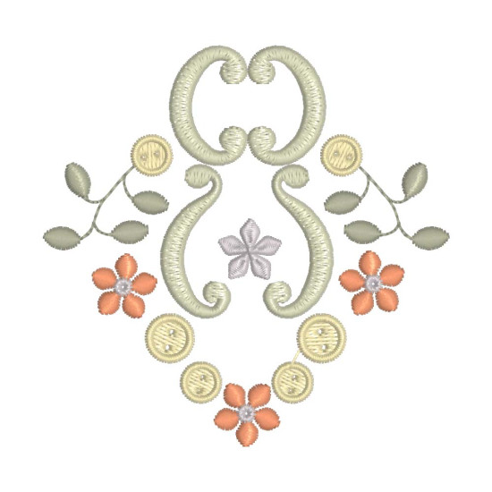 Gracieuse Bouton Broderie 1