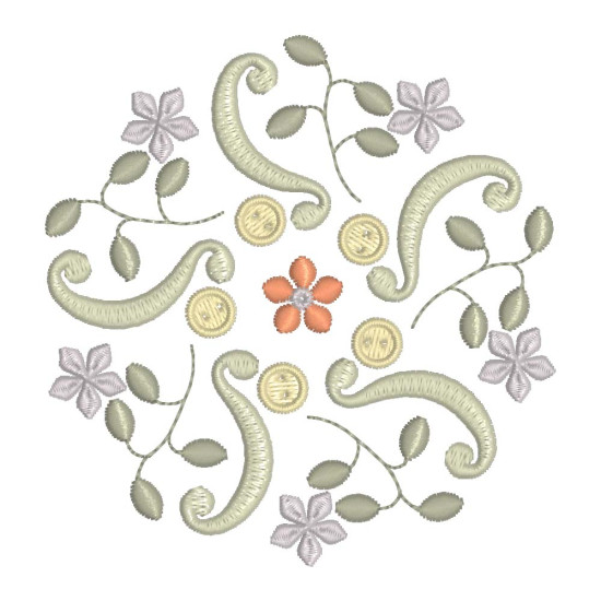 Gracieuse Bouton Broderie 1