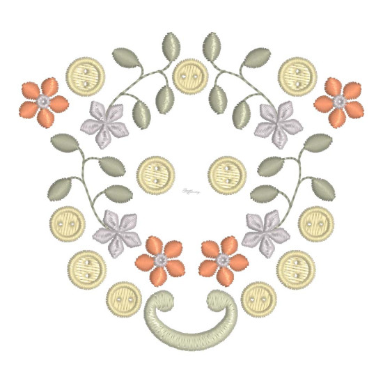 Gracieuse Bouton Broderie 1