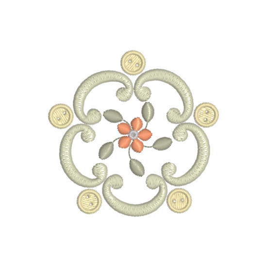 Gracieuse Bouton Broderie 1