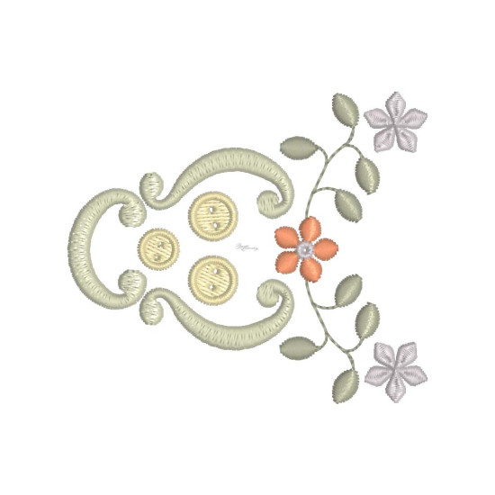 Gracieuse Bouton Broderie 1