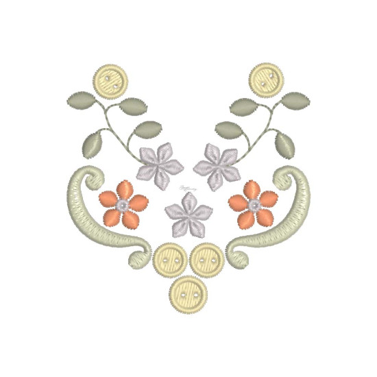 Gracieuse Bouton Broderie 1