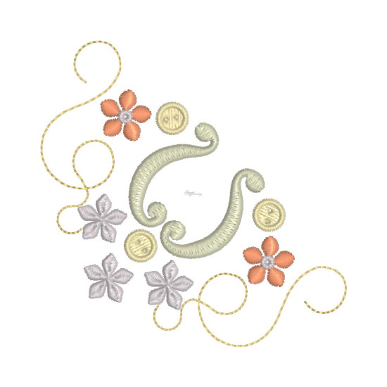 Gracieuse Bouton Broderie 1