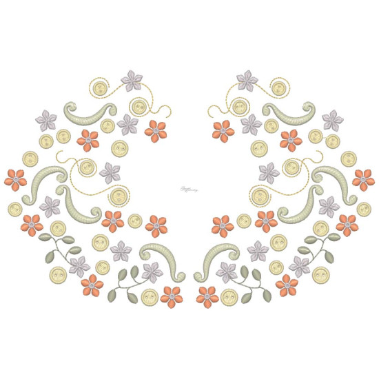 Gracieuse Bouton Broderie 3