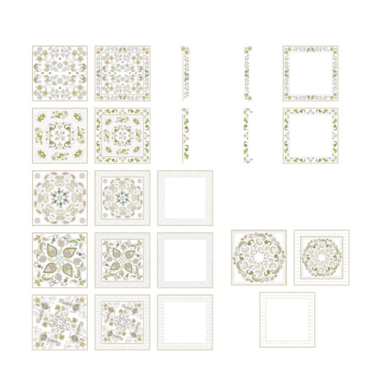 Jacobean Sampler Quilt blocks  