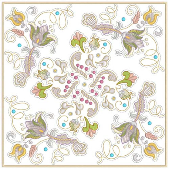 Jacobean Sampler Quilt blocks  