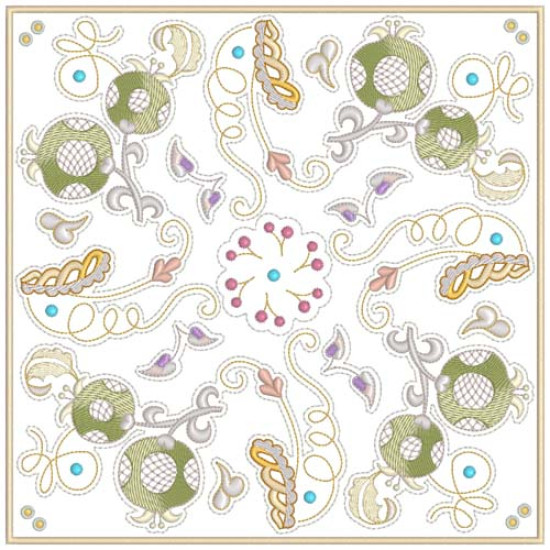 Jacobean Sampler Quilt blocks  
