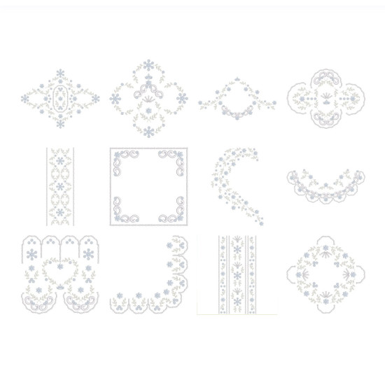  heirloom embroidery on cream silk with delicate eyelets, floral motifs, and fine satin stitches.