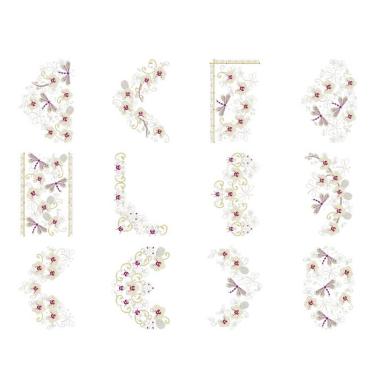 Machine embroidered dimensional orchids