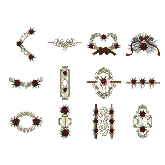 Poinsettia machine embroidery designs