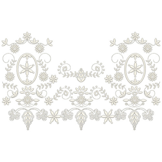 Regency whispers lace embroidery designs