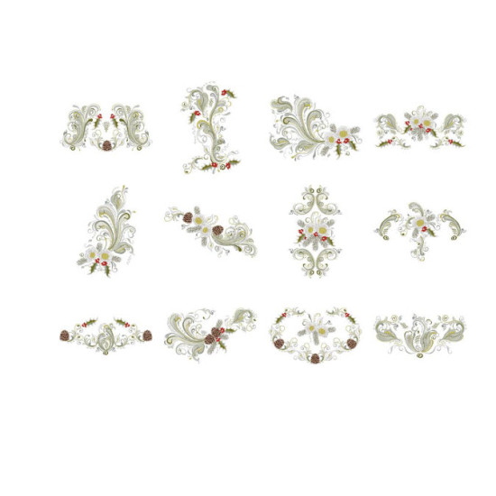 Rosemaling Christmas Machine Embroidery designs