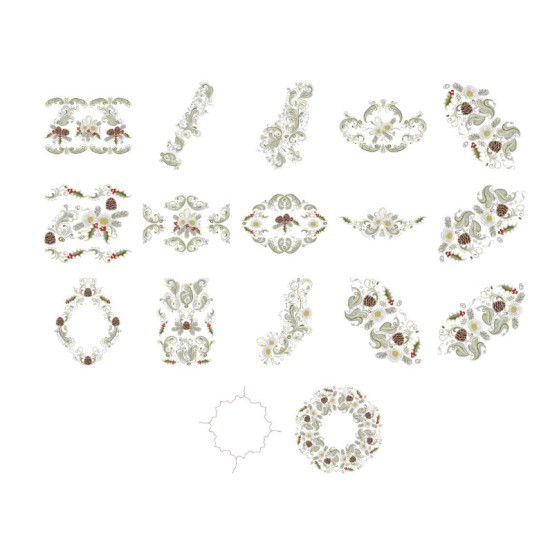 Rosemaling Christmas Machine Embroidery designs