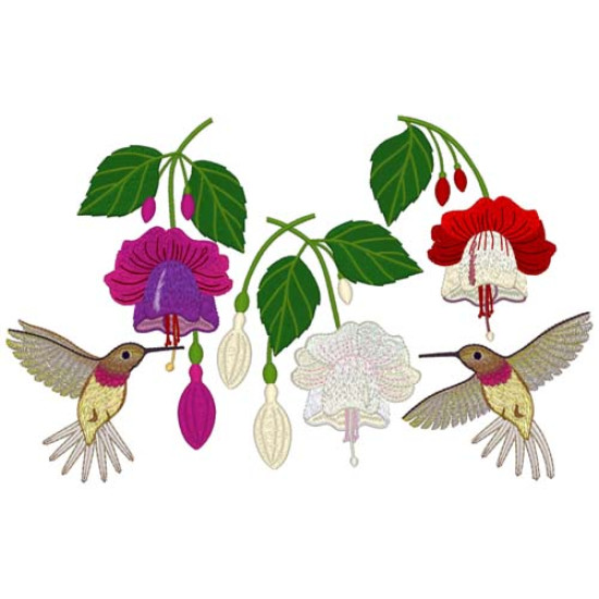 Renaissance Fuchsias Machine embroidery designs