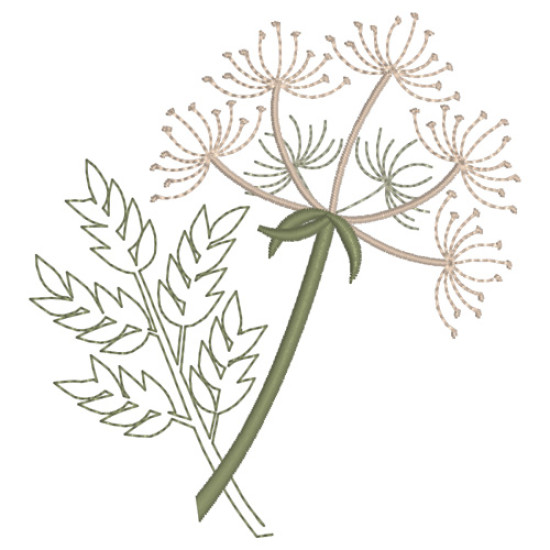 Summer meadows botanical machine embroidery