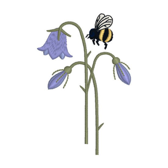 Summer meadows botanical machine embroidery
