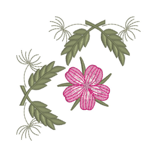 Summer meadows botanical machine embroidery