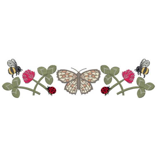 Summer meadows botanical machine embroidery